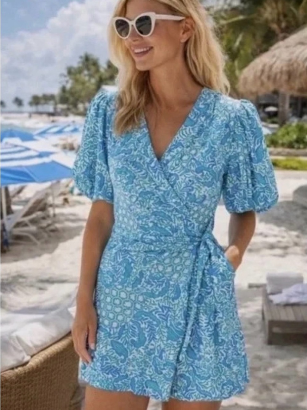 Lilly Pulitzer Sailynn Short Sleeve Wrap Romper Dress NWT!